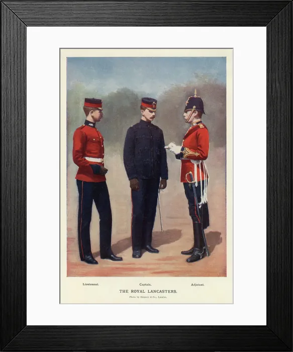 Framed Print : Lieutenant, Captain and Adjutant, the Royal Lancasters Framed Print : Lieutenant, Captain and Adjutant, the Royal Lancasters