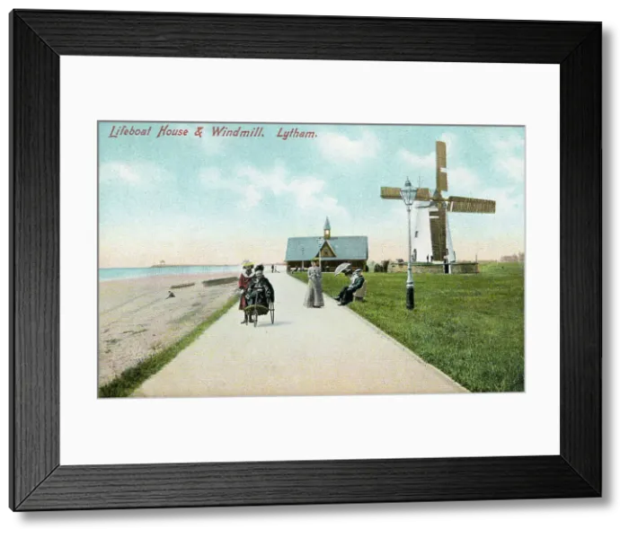 Framed Print : Lifeboat House and Windmill, Lytham, Lancashire Framed Print : Lifeboat House and Windmill, Lytham, Lancashire