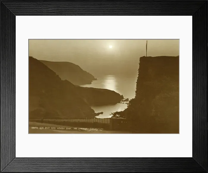 Framed Print : Lee Bay and Woody Bay, Lynton, Devon Framed Print : Lee Bay and Woody Bay, Lynton, Devon