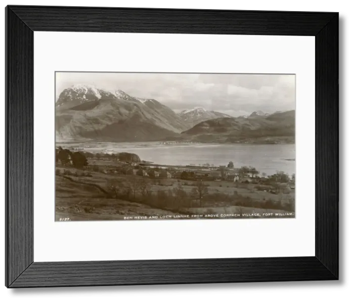 Framed Print : Ben Nevis and Loch Linnhe from above Corpach Village Framed Print : Ben Nevis and Loch Linnhe from above Corpach Village