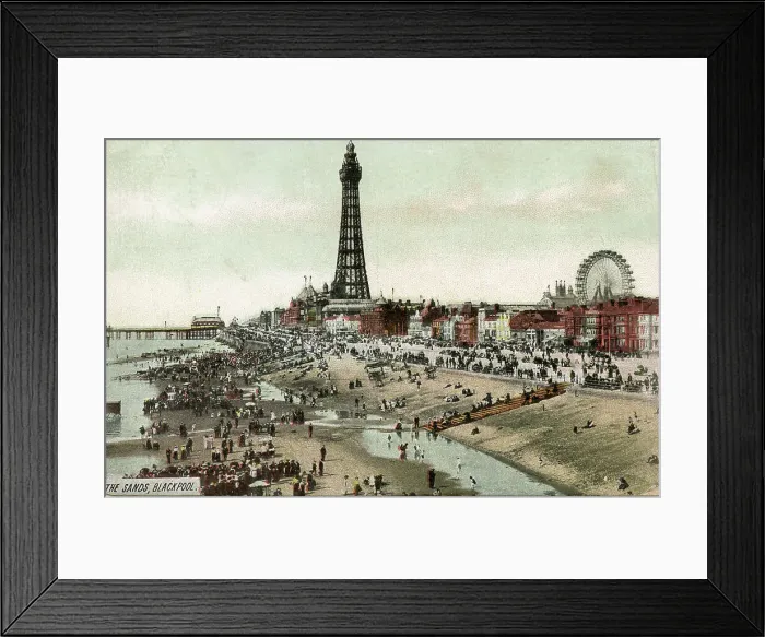 Framed Print : The Sands, Tower and Pier, Blackpool, Lancashire Framed Print : The Sands, Tower and Pier, Blackpool, Lancashire