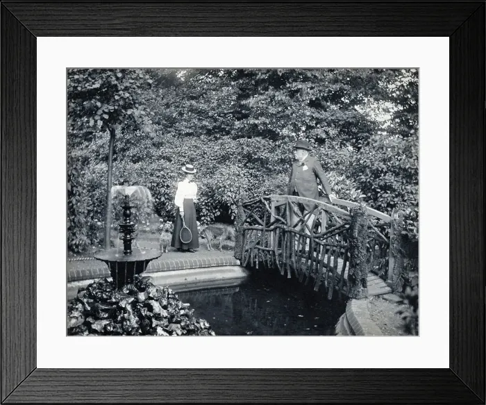 Framed Print : Elegant and distinguished couple in an attractive garden Framed Print : Elegant and distinguished couple in an attractive garden