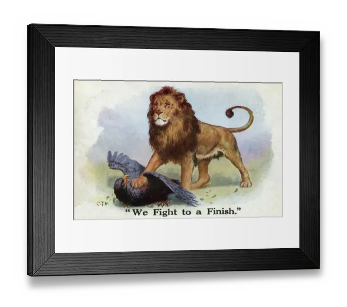 Framed Print : WWI Cartoon by C. T. H. We Fight to a Finish Framed Print : WWI Cartoon by C. T. H. We Fight to a Finish