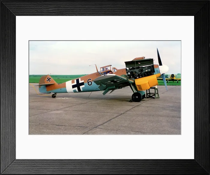 Framed Print : Messerschmitt Bf 109G-2 G-USTV - Black 6 Framed Print : Messerschmitt Bf 109G-2 G-USTV - Black 6