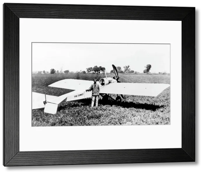 Framed Print : Clyde Cessna with his monoplane The Comet Framed Print : Clyde Cessna with his monoplane The Comet