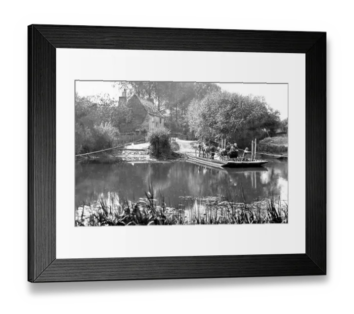 Framed Print : Bablock Hythe Ferry River Thames Victorian period Framed Print : Bablock Hythe Ferry River Thames Victorian period