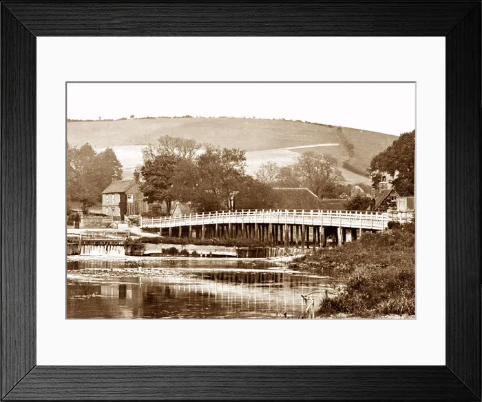 Framed Print : Streatley Bridge River Thames Victorian period Framed Print : Streatley Bridge River Thames Victorian period