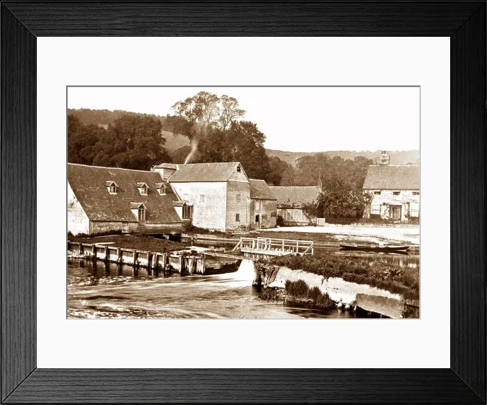 Framed Print : Streatley Mill River Thames Victorian period Framed Print : Streatley Mill River Thames Victorian period