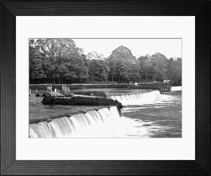 Framed Print : Mapledurham Weir River Thames Victorian period Framed Print : Mapledurham Weir River Thames Victorian period