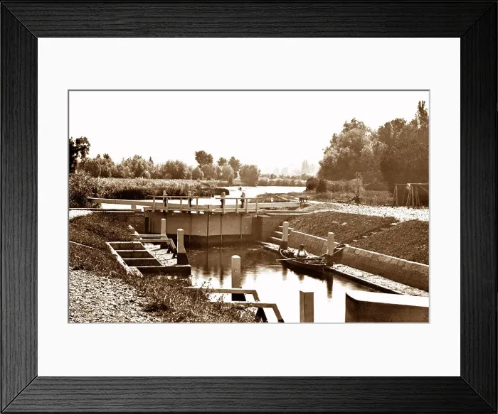 Framed Print : Old Windsor Lock River Thames Victorian period Framed Print : Old Windsor Lock River Thames Victorian period