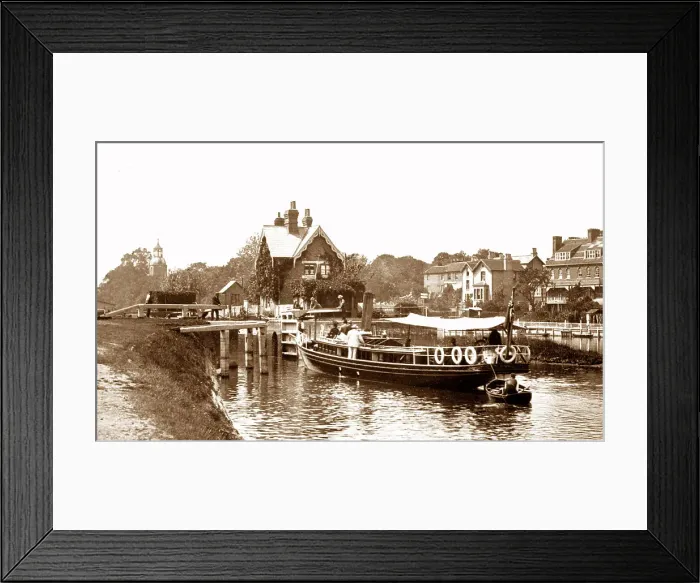 Framed Print : Sunbury Lock River Thames Victorian period Framed Print : Sunbury Lock River Thames Victorian period
