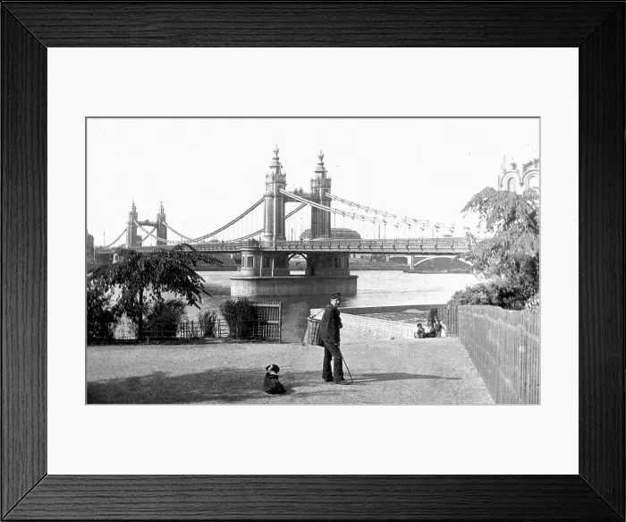 Framed Print : Chelsea Suspension Bridge, London, River Thames Framed Print : Chelsea Suspension Bridge, London, River Thames