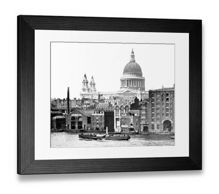 Framed Print : St. Paul's Cathedral River Thames Victorian period Framed Print : St. Paul's Cathedral River Thames Victorian period