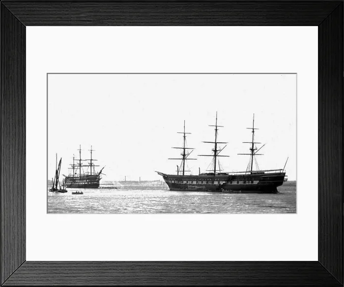 Framed Print : Training Ship Shaftsbury off Grays Victorian period Framed Print : Training Ship Shaftsbury off Grays Victorian period