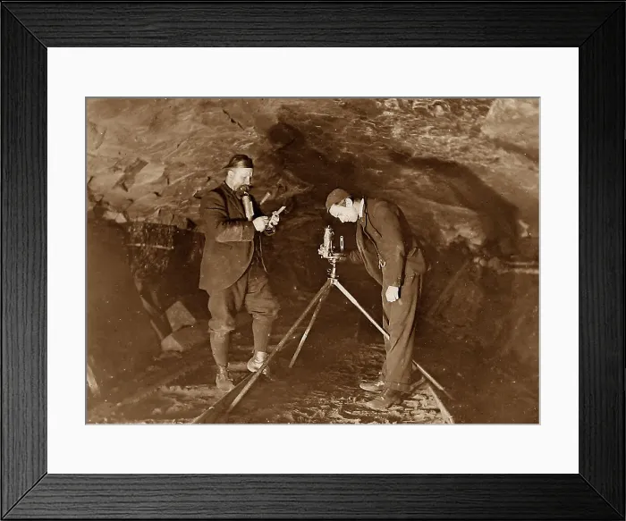 Framed Print : Surveying in a coal mine Framed Print : Surveying in a coal mine