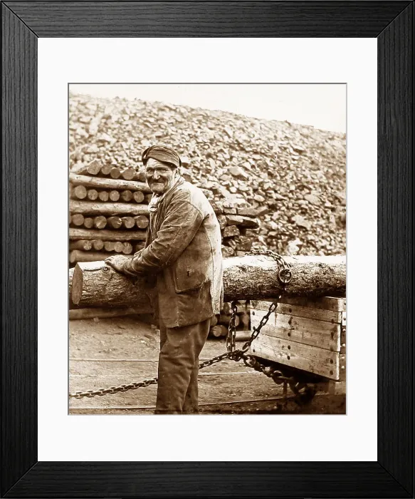 Framed Print : Taking pit props into a coal mine Framed Print : Taking pit props into a coal mine