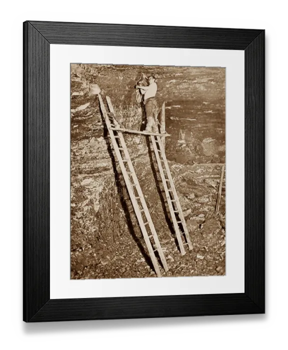 Framed Print : Working a high seam in a coal mine Framed Print : Working a high seam in a coal mine