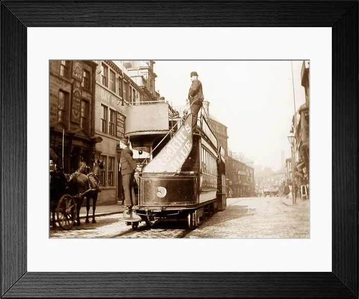 Framed Print : Burnley Steam Tram Old Bay Horse early 1900s Framed Print : Burnley Steam Tram Old Bay Horse early 1900s