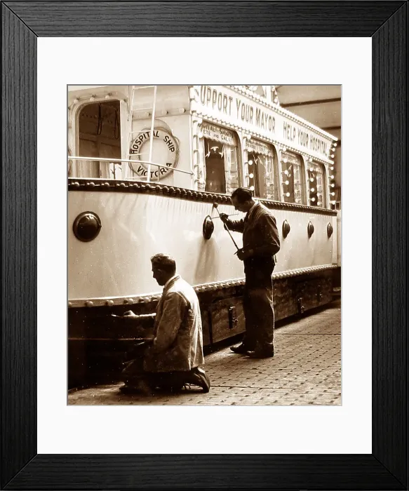 Framed Print : Burnley Coach Painting a tram early 1900s Framed Print : Burnley Coach Painting a tram early 1900s