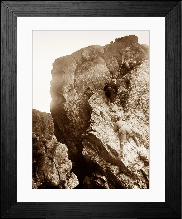 Framed Print : Climbing Deep Ghyll Pillar Lake District Victorian period Framed Print : Climbing Deep Ghyll Pillar Lake District Victorian period