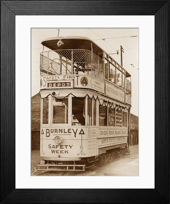 Framed Print : Burnley tram probably 1920s Framed Print : Burnley tram probably 1920s