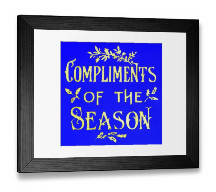 Framed Print : Victorian Magic Lantern Slide Compliments of the Season Framed Print : Victorian Magic Lantern Slide Compliments of the Season