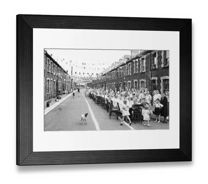 Framed Print : Queen Elizabeth II Coronation Children's Street Party 1953 Framed Print : Queen Elizabeth II Coronation Children's Street Party 1953