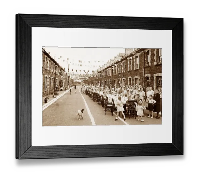 Framed Print : Queen Elizabeth II Coronation Street Party 1953 Framed Print : Queen Elizabeth II Coronation Street Party 1953
