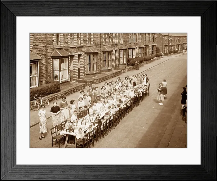 Framed Print : Queen Elizabeth II Coronation Street Party 1953 Framed Print : Queen Elizabeth II Coronation Street Party 1953