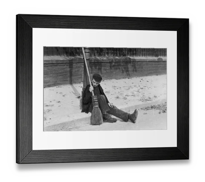 Framed Print : Road sweeper Victorian period