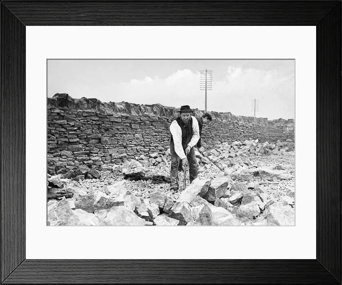 Framed Print : Stone breakers Victorian period Framed Print : Stone breakers Victorian period
