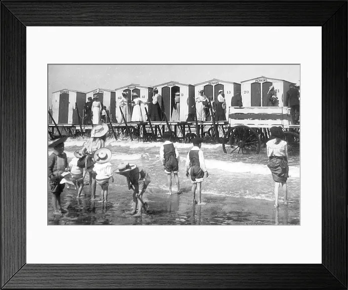 Framed Print : Margate bathing huts Victorian period Framed Print : Margate bathing huts Victorian period