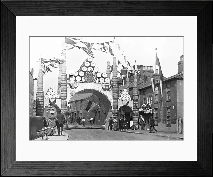 Framed Print : Northwich celebration arch early 1900s Framed Print : Northwich celebration arch early 1900s