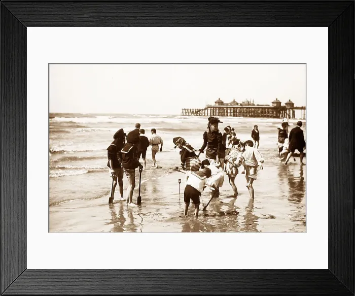 Framed Print : Children paddling on beach Framed Print : Children paddling on beach