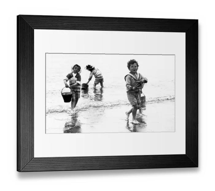 Framed Print : Children at the seaside Victorian period Framed Print : Children at the seaside Victorian period