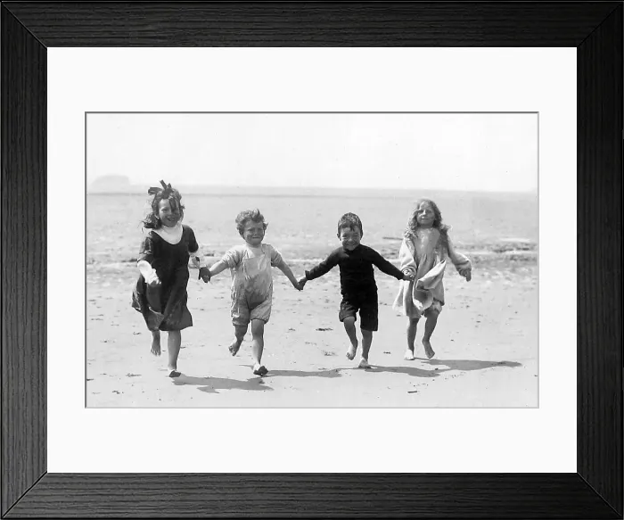 Framed Print : Children at the seaside Victorian period Framed Print : Children at the seaside Victorian period