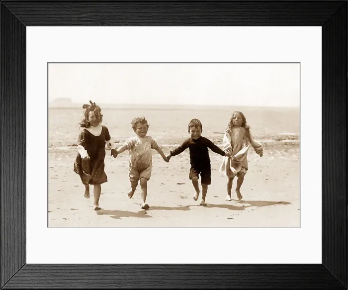 Framed Print : Children playing on beach Framed Print : Children playing on beach