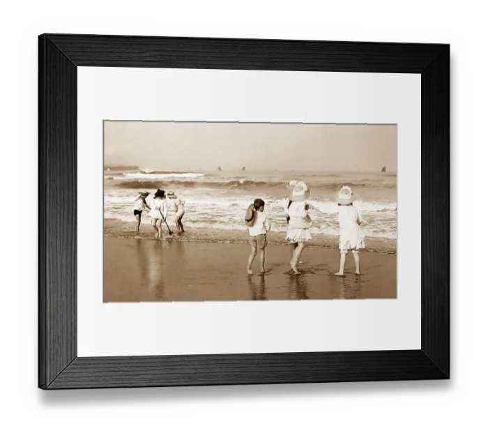 Framed Print : Children playing on beach Framed Print : Children playing on beach