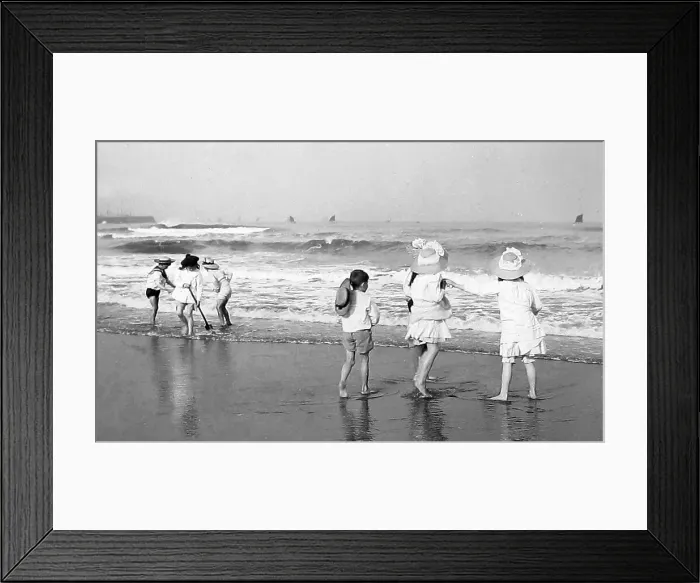 Framed Print : Children playing on beach Framed Print : Children playing on beach