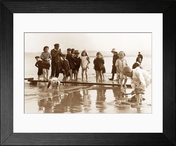 Framed Print : Children playing on beach Framed Print : Children playing on beach