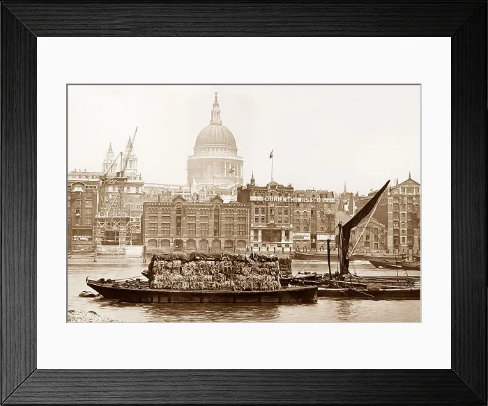 Framed Print : St. Paul's Cathedral and Thames Barge London Victorian Framed Print : St. Paul's Cathedral and Thames Barge London Victorian