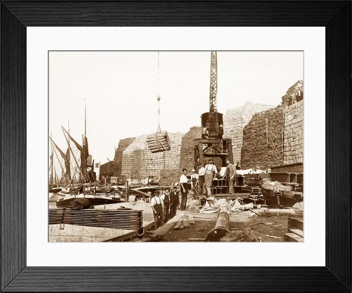 Framed Print : Unloading pulp, London docks Framed Print : Unloading pulp, London docks