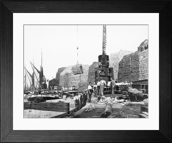 Framed Print : London Docks unloading pulp Victorian period Framed Print : London Docks unloading pulp Victorian period