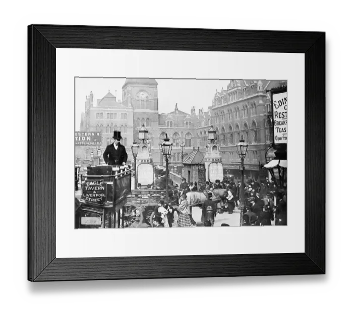 Framed Print : Liverpool Street Railway Station London Victorian period Framed Print : Liverpool Street Railway Station London Victorian period