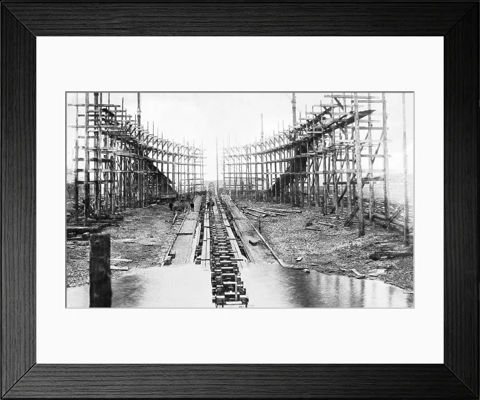 Framed Print : Keel blocks, Thames Iron Works, London Framed Print : Keel blocks, Thames Iron Works, London