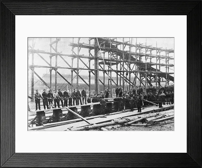 Framed Print : Laying a keel, Thames Iron Works, London Framed Print : Laying a keel, Thames Iron Works, London