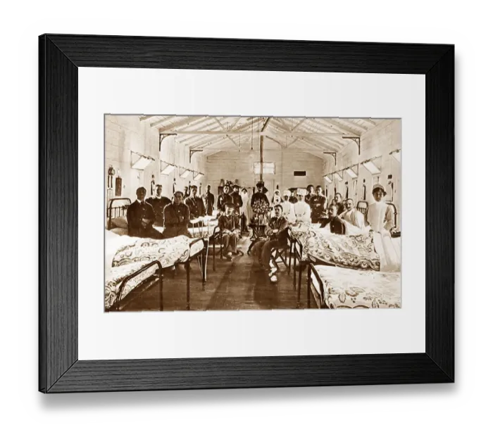 Framed Print : Red Cross Hospital Ward during WW1 Framed Print : Red Cross Hospital Ward during WW1