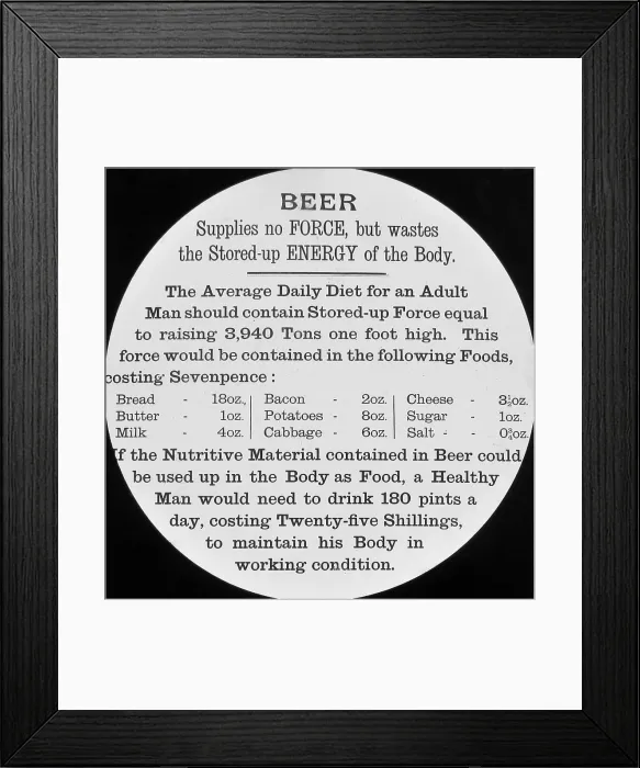 Framed Print : Temperance magic lantern slide Victorian period Framed Print : Temperance magic lantern slide Victorian period