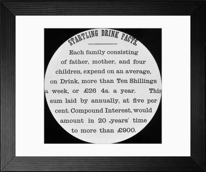 Framed Print : Temperance magic lantern slide Victorian period Framed Print : Temperance magic lantern slide Victorian period