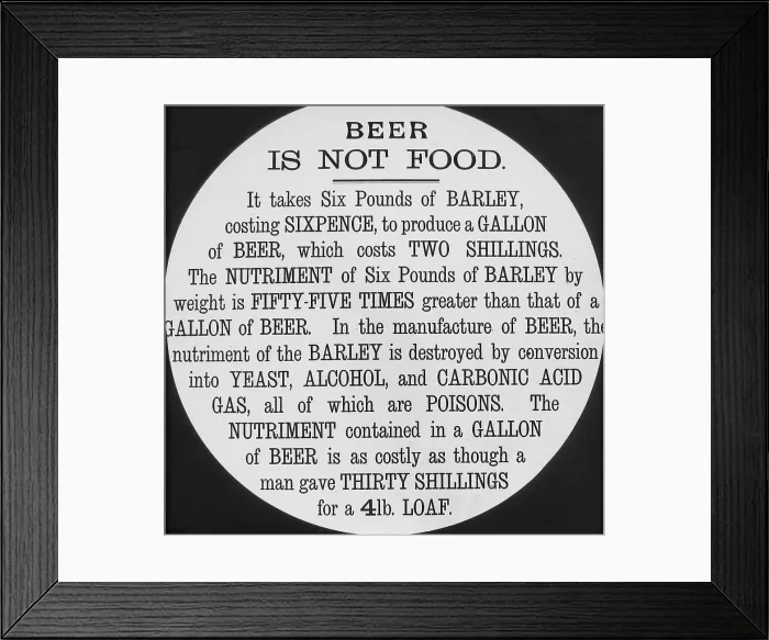 Framed Print : Temperance magic lantern slide Victorian period Framed Print : Temperance magic lantern slide Victorian period